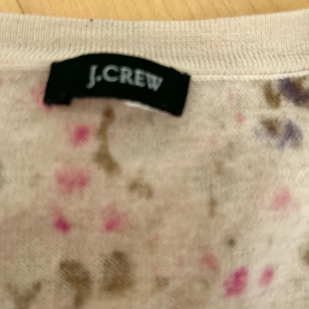 J. Crew Floral Patterned Cardigan Gold Embellished - Picture 5 of 6